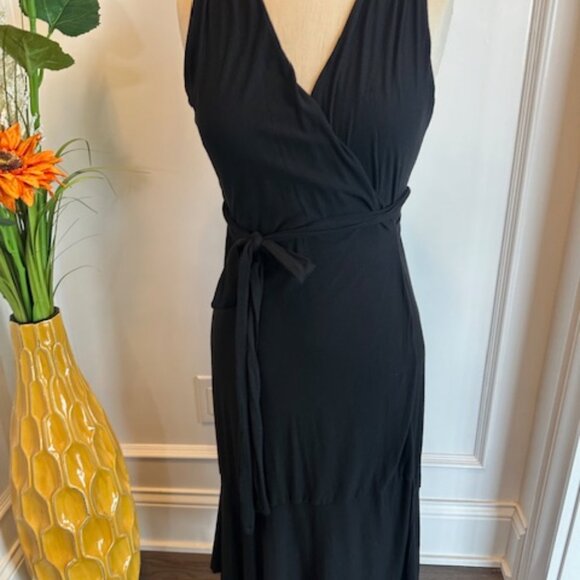 Athleta Wrap Surplice Black Knit Dress - Picture 12 of 16